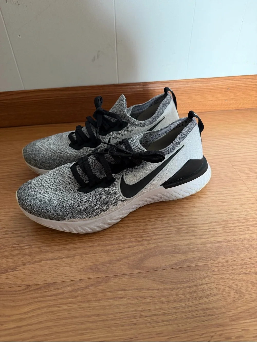 Nike Men’s Black and White Flyknit Running Shoes